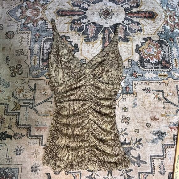 Vintage Express Tank Tops Y2k Snake Print Date Night Ruched Lot of Two Tanks XS - Picture 3 of 16